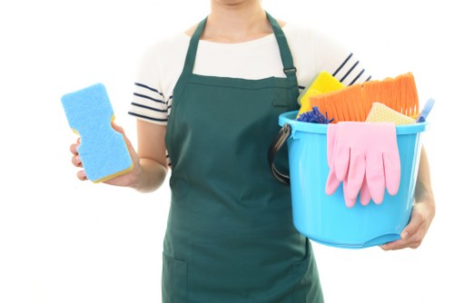Cleaners Brixton staff sorting recyclable cleaning materials