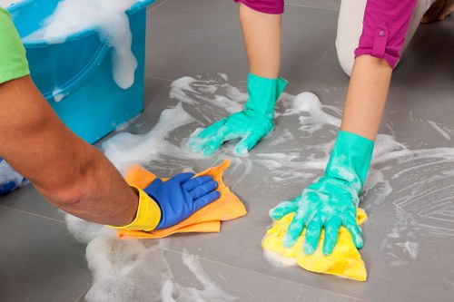 Supervisor reviewing cleaning risk controls and equipment safety