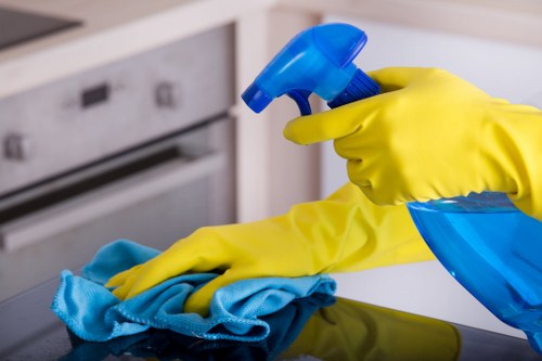 Team completing a compliant cleaning and waste handling service