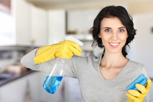 Cleaner confirming appointment details and access instructions